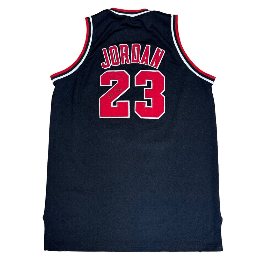 MICHAEL JORDAN Jersey 23 EMBROIDERED Endorsement Signature 1997-1998